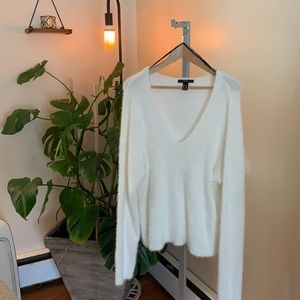 White fuzzy sweater